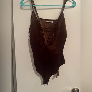 Bronze velvet bodysuit